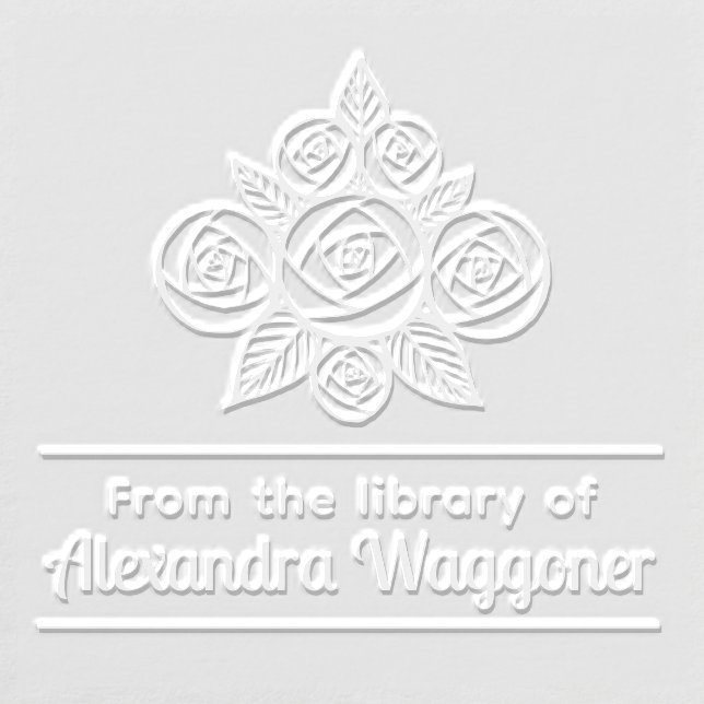 Floral Rose Bouquet “From the library of” Monogram Embosser (Design)