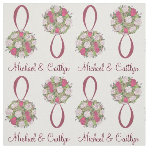 Floral Rose Bouquet Wedding Bride Groom Flower Fabric