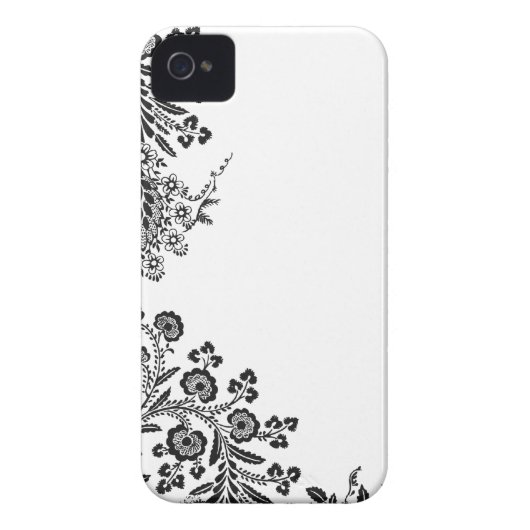 Floral rose branch silhouette iPhone 4S case cover (Back)