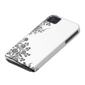 Floral rose branch silhouette iPhone 4S case cover (Bottom)