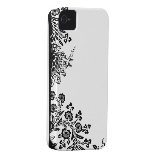 Floral rose branch silhouette iPhone 4S case cover (Back/Right)