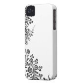Floral rose branch silhouette iPhone 4S case cover (Back Left)