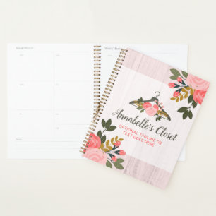 Floral Rose Clothes Hanger Closet Fashion Boutique Planner