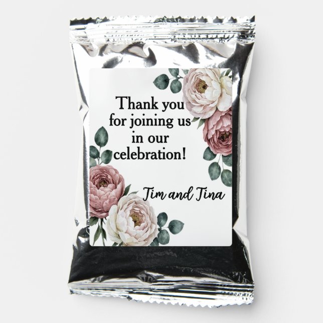 Floral Rose Coffee Favor Drink Mix (Front)