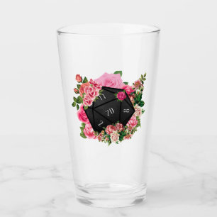 Floral Rose D20 Tabletop RPG Gaming Dice Glass