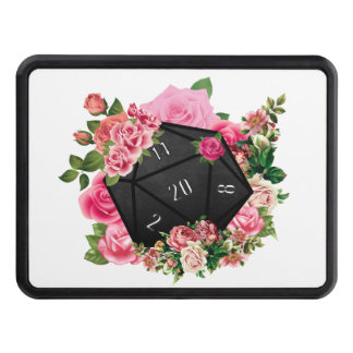 Floral Rose D20 Tabletop RPG Gaming Dice Hitch Cover
