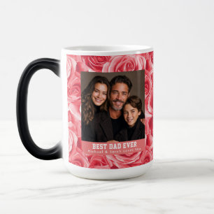 Floral Rose Dog Dad Photo Ceramic Travel Color Morph Mug
