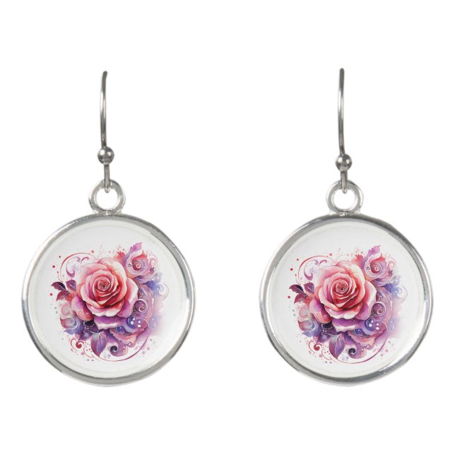 Floral Rose Earrings (Front)
