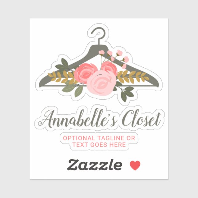 Floral Rose Fashion Clothes Hanger Closet Logo Sticker (Sheet)