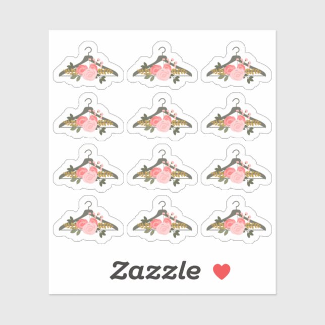 Floral Rose Fashion Clothes Hanger Fashion Closet Sticker (Sheet)