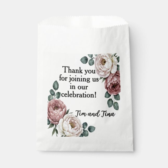 Floral Rose Favor Bag (Front)