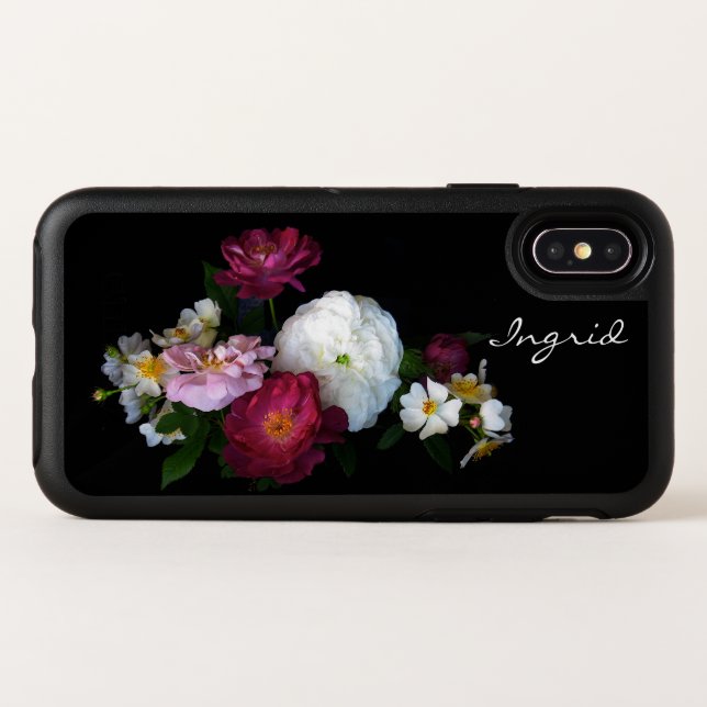 Floral Rose Flowers OtterBox iPhone XS Case (Back Horizontal)