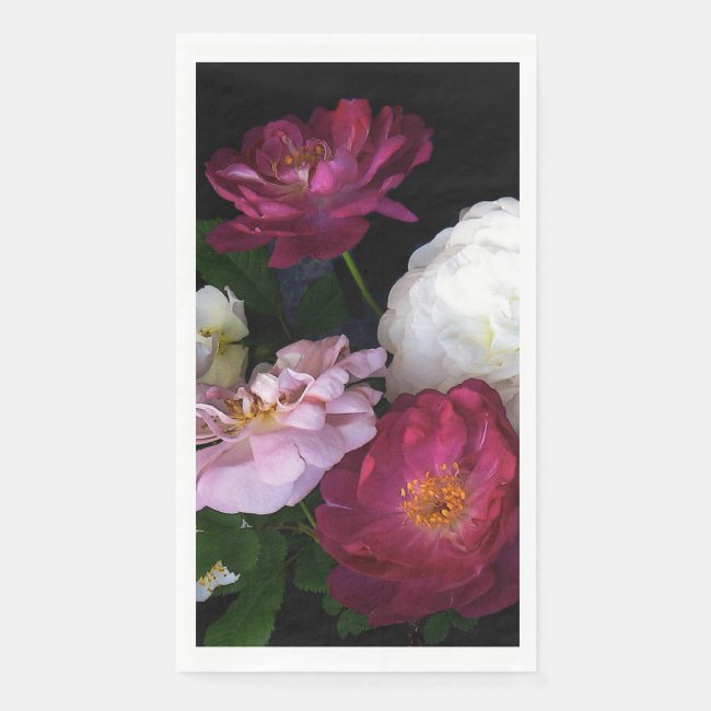 Floral Rose Flowers Paper Guest Towel