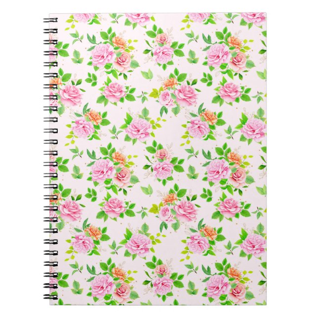 Floral Rose Flowers Pattern-23656  Notebook (Front)