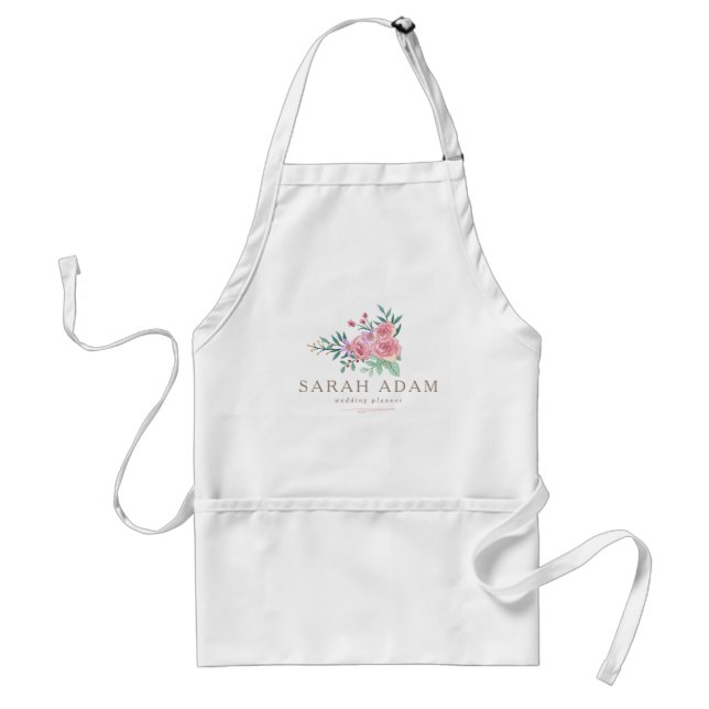 Floral Rose Garden Apron for Business & Work (Front)