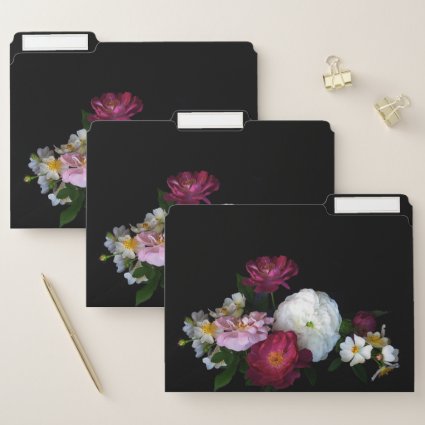 Floral Rose Garden Flowers File Folder Set