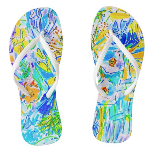 Floral Rose Garden Under the Sea Thongs Flip Flops