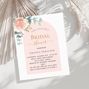 Floral rose gold arch Bridal Shower invitation
