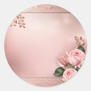 Floral Rose Gold Botanical Classic Round Sticker