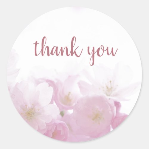 Floral Rose Gold Elegant Modern Plain Thank You Classic Round Sticker