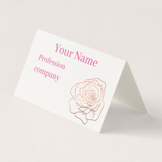 Floral Rose Gold Glitter Business Card (Front)