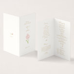 Floral Rose Ivory Folded Card Wedding Program<br><div class="desc">Elegant, fresh and modern. This beautiful and stylish wedding folded card, features pretty hand-drawn roses and a contemporary set of fonts in a soft faux gold, against a light ivory cover background and crisp white inside. Includes ceremony and wedding party and timeline lists, as well as a little thank you...</div>