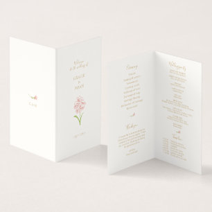 Floral Rose Ivory Folded Card Wedding Program