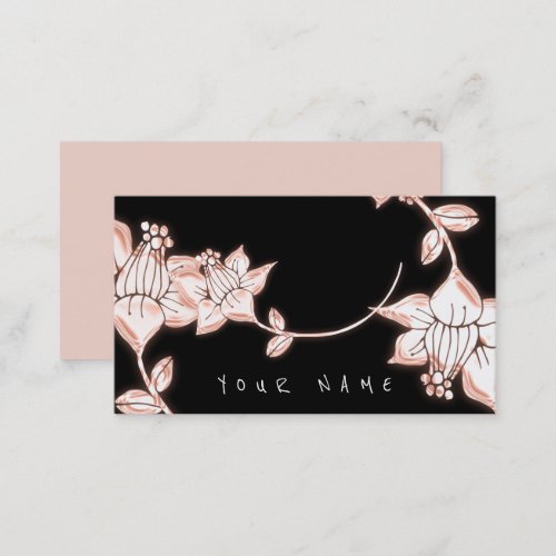 Floral Rose Jewelry Shop Hand Made Pink Black Business Card