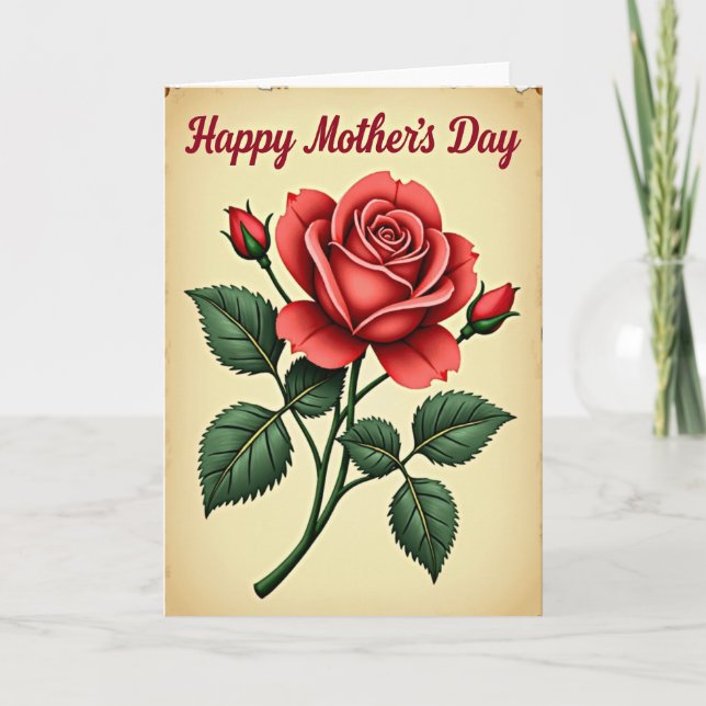 Floral Rose Mothers Day Card (Front)