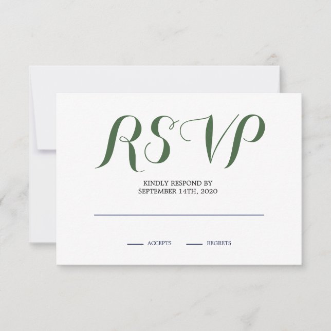 Floral Rose Neutral RSVP Card (Front)