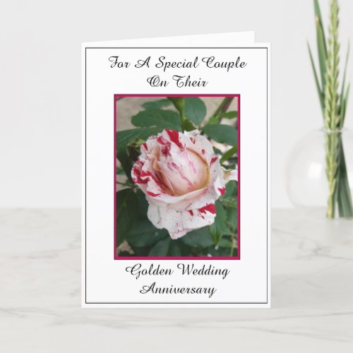 Floral Rose Personalised 50th Wedding Anniversary Card