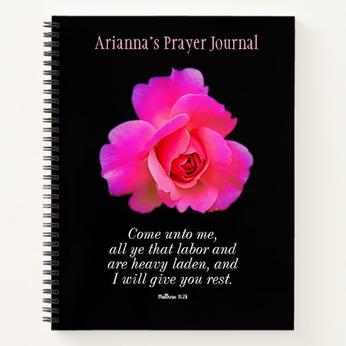 Floral Rose Personalized Scripture Journal