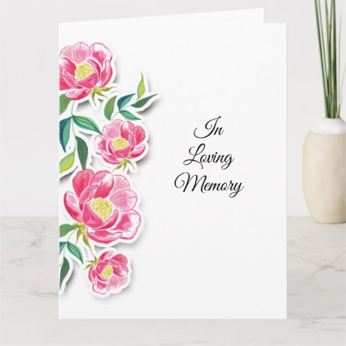 Floral rose pet sympathy PHOTO and verse Card