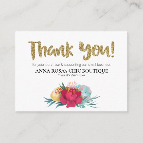 *~* Floral ROSE QR Logo THANK YOU Review AP8 Enclosure Card
