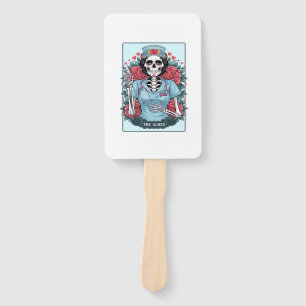 Floral Rose Skeleton Nurse Tarot Card Halloween Es Hand Fan