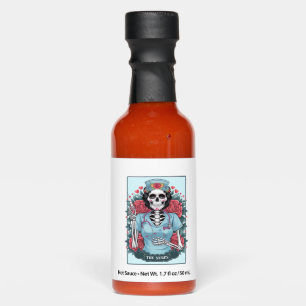 Floral Rose Skeleton Nurse Tarot Card Halloween Es Hot Sauces