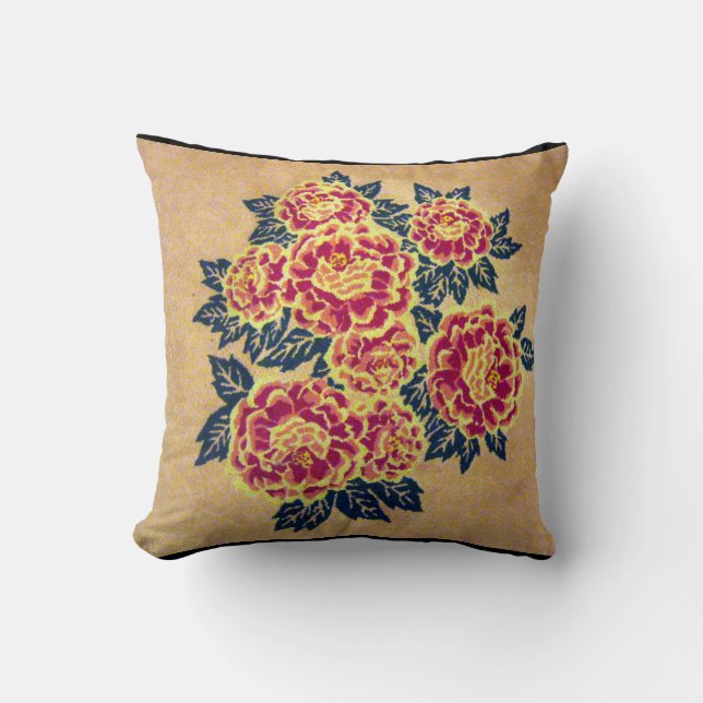 floral rose throw pillow (Front)