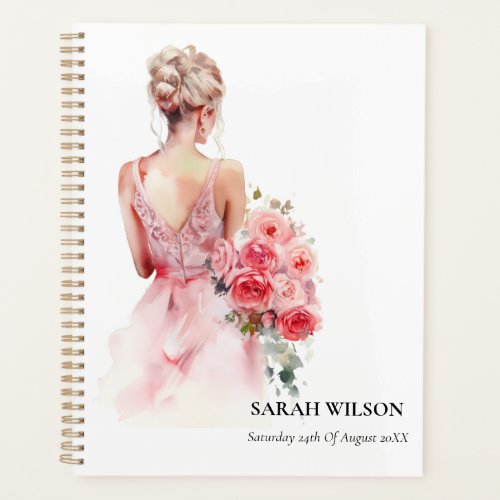 Floral Rose Watercolor Wedding Gown Collection Planner