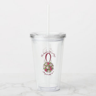 Floral Rose Wedding Bridal Shower Bouquet Favor Acrylic Tumbler