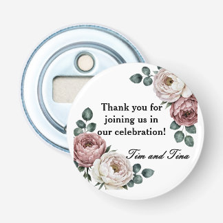 Floral Rose Wedding Favor Bottle Opener 