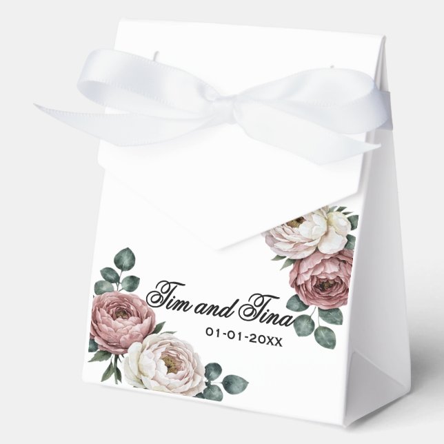 Floral Rose Wedding Favor Box (Front)