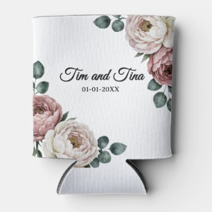 Floral Rose Wedding Favor Can Cooler