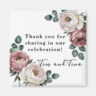 Floral Rose Wedding Favor Magnet