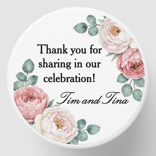 Floral Rose Wedding  Mini Candle Favors (Front)