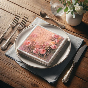 Floral Roses Antique Handwriting Decoupage Napkins