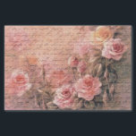 Floral Roses Antique Handwriting Decoupage Tissue Paper<br><div class="desc">Gorgeous pink and yellow floral roses in the background of this antique,  handwritten letter.  Perfect for decoupaging.</div>