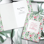 Floral Roses Blooming Wonderful Birthday Card<br><div class="desc">Pretty floral birthday card, decorated inside and out with garden roses in full bloom. You can personalize the message inside. The modern handwritten typography inside currently reads "Happy Birthday Name" and you can edit this with either a name or relation (ie mom, sister, nana etc) and change the wording however...</div>