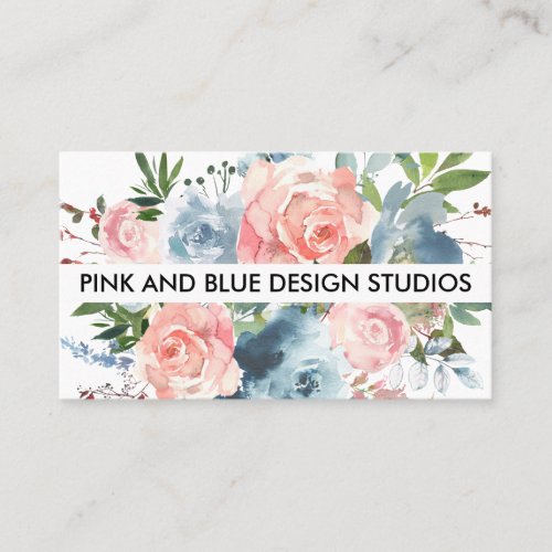 Floral Roses Blush Pink Roses Business Cards