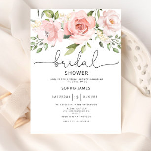Floral roses Bridal shower Invitation