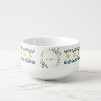 Floral roses cottagecore Soup Mug customizable